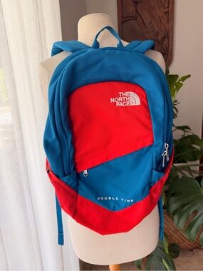 The North Face Double Time Backpack - Teal Blue & Red